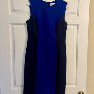 Milly Shift Dress in Royal Blue with Black Side Trim
